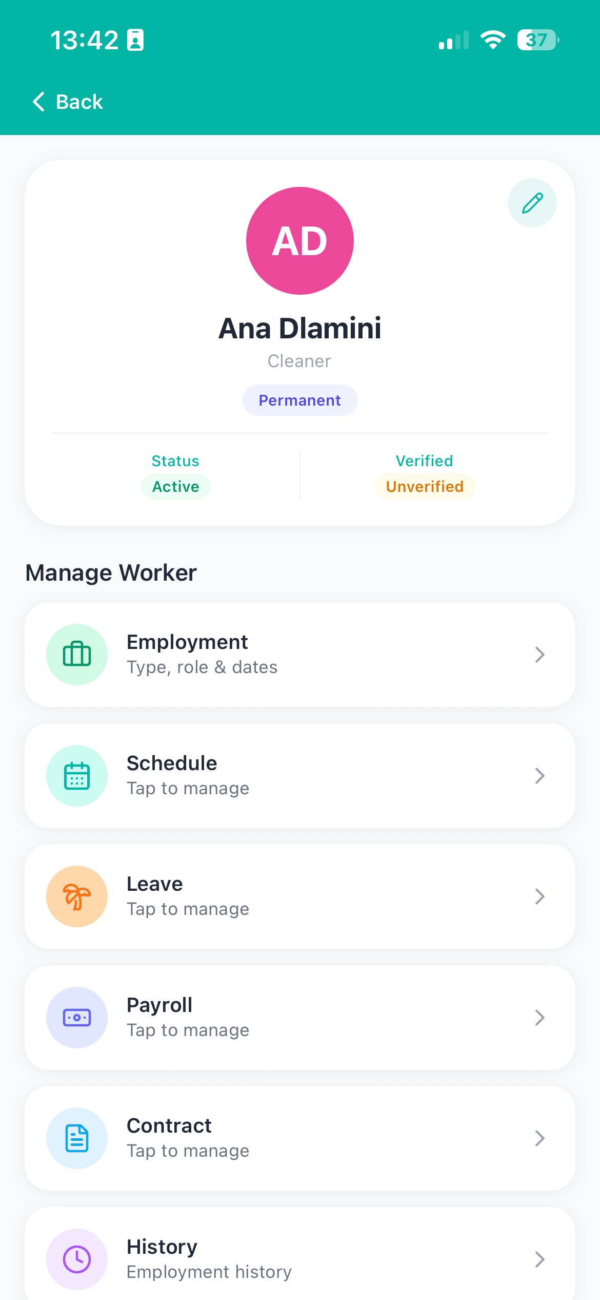 Worker profile